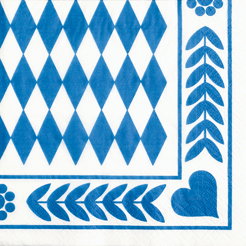 PAPSTAR Serviette à motif 'Bleu bavarois', 330 x 330 mm