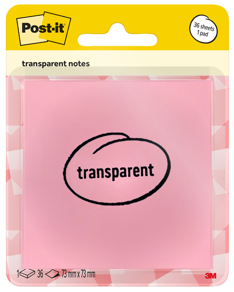 Post-it Bloc-notes transparent notes, bleu pastel