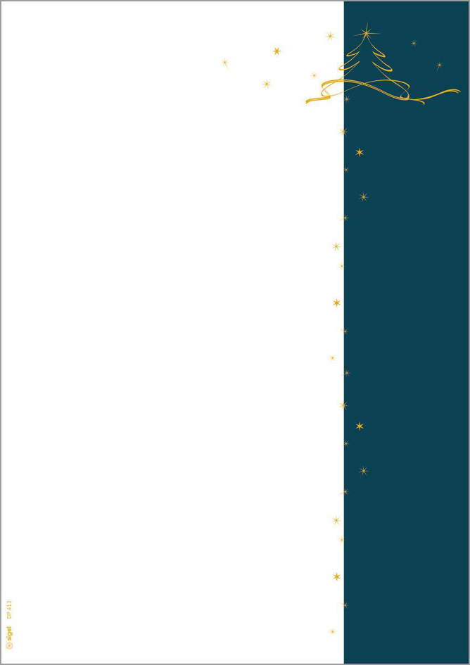 sigel Papier à motif de Noël 'Christmas tree petrol', A4