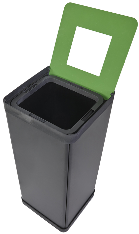 Poubelle de tri sélectif, vert - ouvert