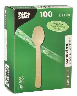 PAPSTAR Cuiller à café en bois 'pure', cirée