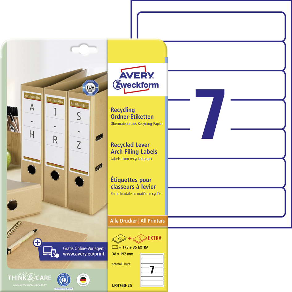 AVERY Zweckform Etiquettes recyclées pour dos de classeur