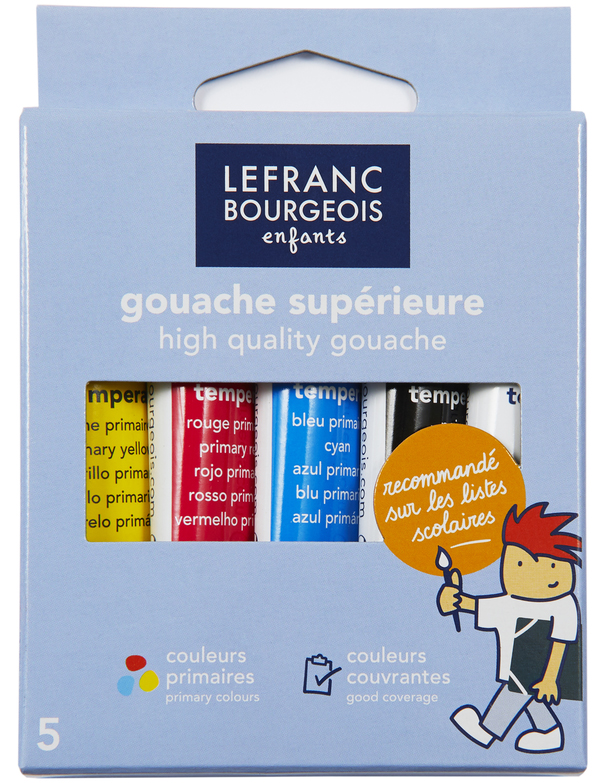 LEFRANC BOURGEOIS Gouache, étui carton de 5 tubes de 10 ml