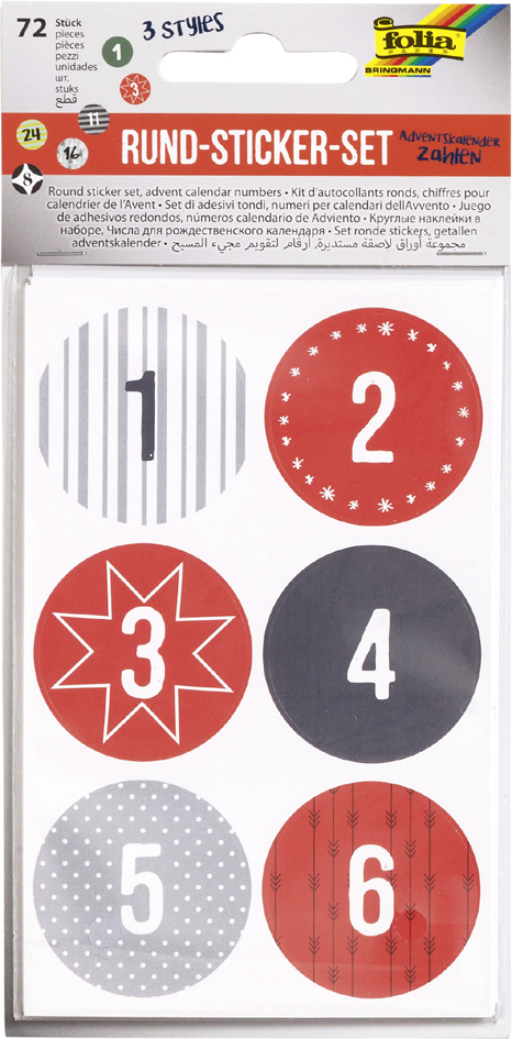 folia Stickers de Noel 'CALENDRIER DE L'AVENT', assorti