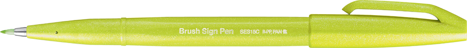 PentelArts Stylo feutre Brush Sign Pen SES15, vert citron