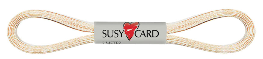 SUSY CARD Ruban cadeau 'Easy', 6 mm x 3 m, champagne
