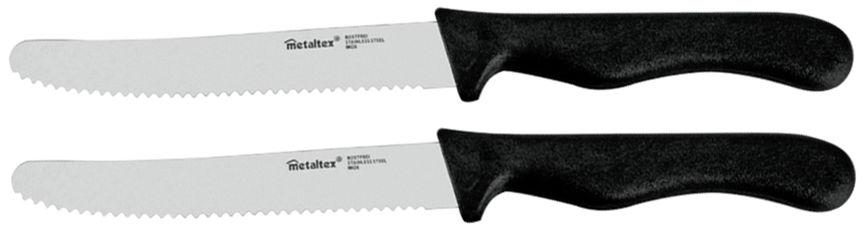 metaltex Couteau pour casse-croûte Basic, set de 2, noir