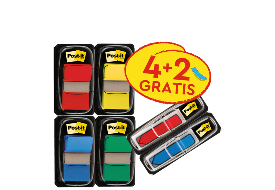 Post-it Marque-page Index Standard, 25,4 x 43,2 mm, 4+2