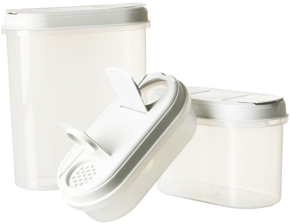 plast team Boîte de conservation Margerit, set de 3, blanc