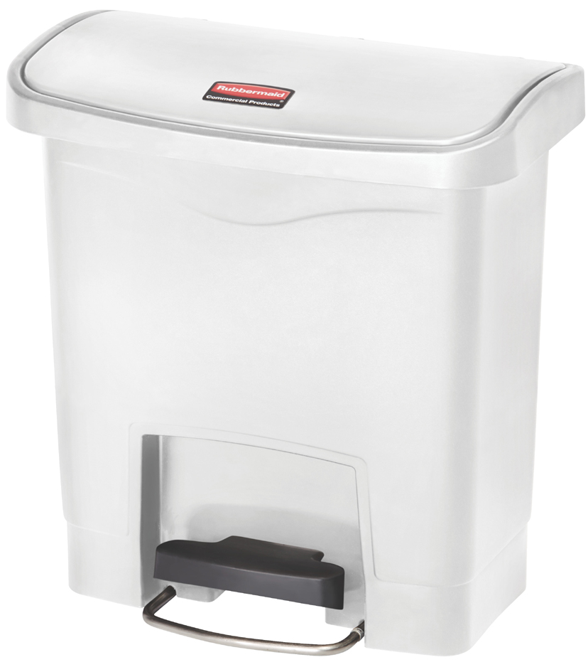 Rubbermaid Collecteur à pédale Slim Jim, 15 litres, blanc