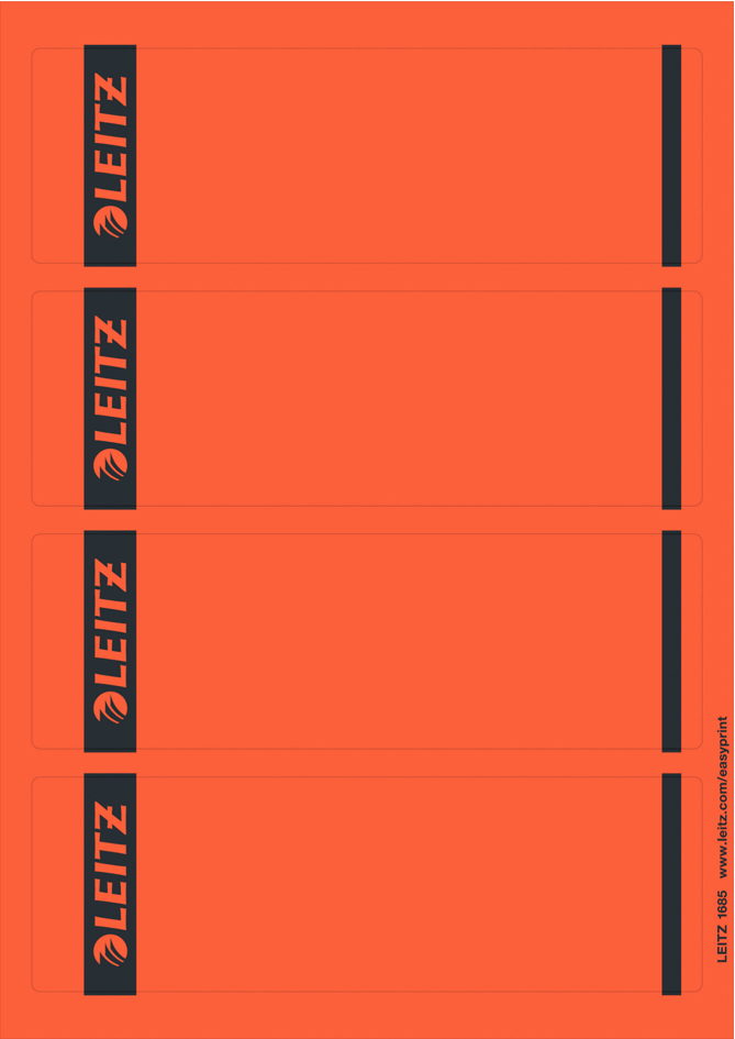 LEITZ Etiquette pour dos de classeur, 61 x 192 mm, rouge