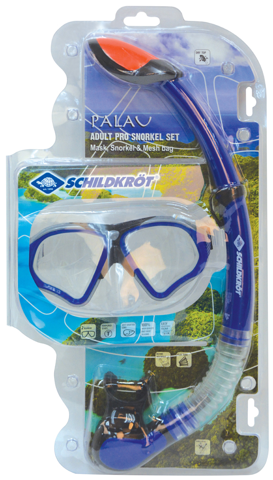 SCHILDKRÖT Set masque/tuba 'Pro Palau', 2 pièces, bleu
