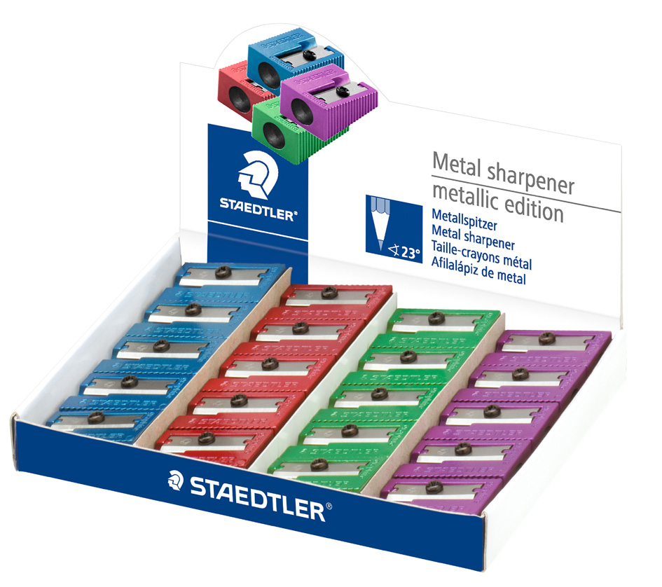 STAEDTLER Taille-crayon Metallic, en métal, présentoir de 20