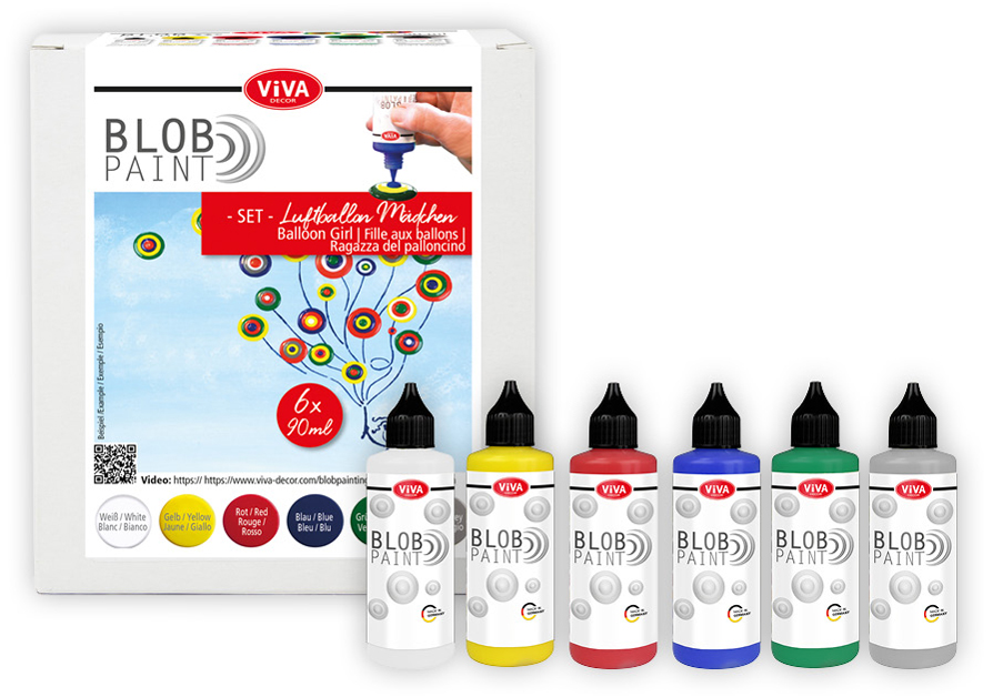 ViVA DECOR Set de peinture Blob Paint 'Fillette aux ballons'