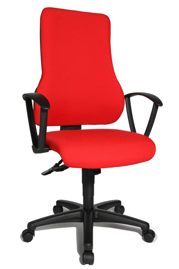 Fauteuil de bureau "Top Point SY", rouge-ferrari avec un accoudoir optionnel type R(OPA)