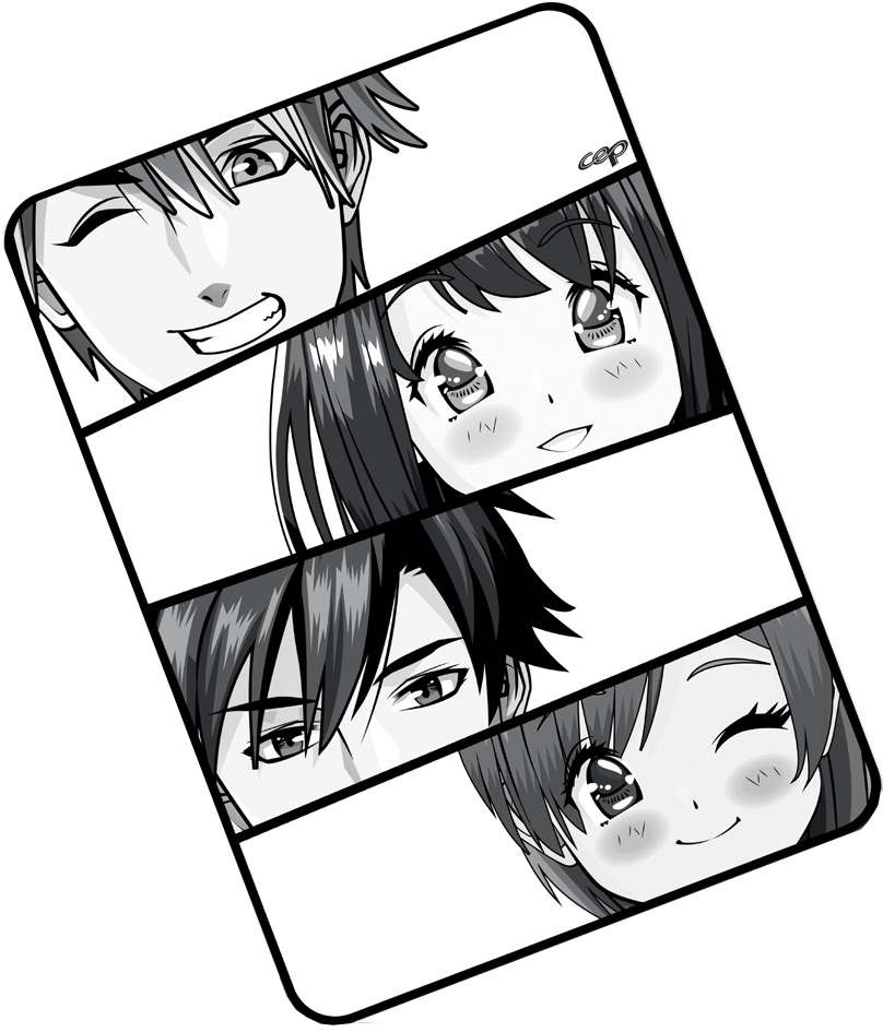 CEP Tapis de souris MANGA HEROS, noir/blanc