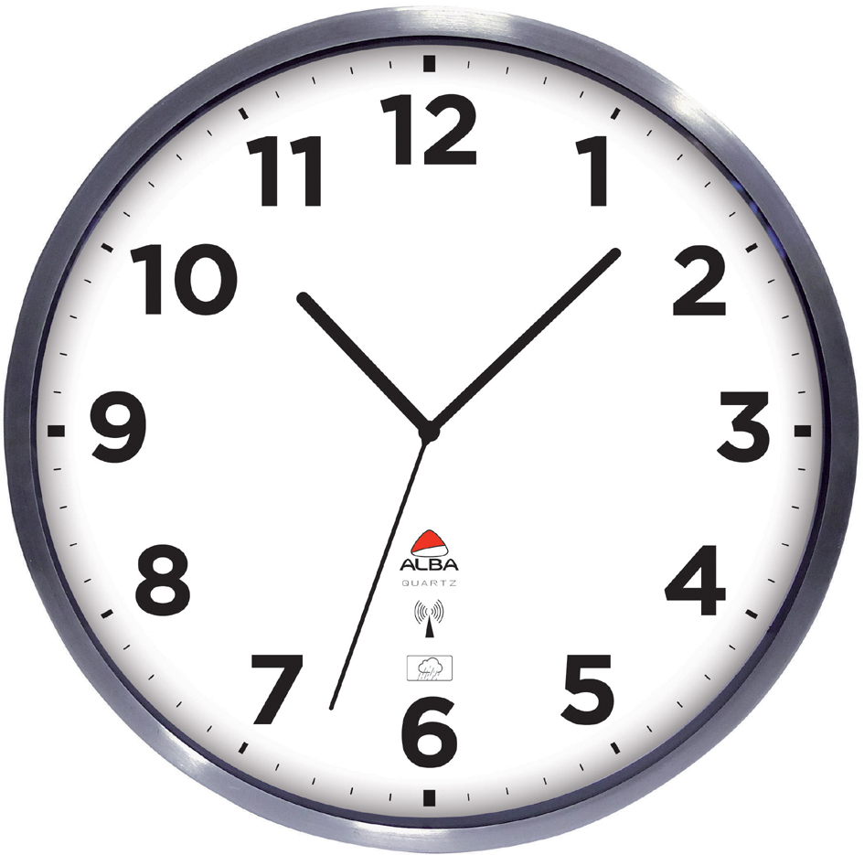 ALBA Horloge murale radiopilotée 'HOREXTRARC' blanc / argent