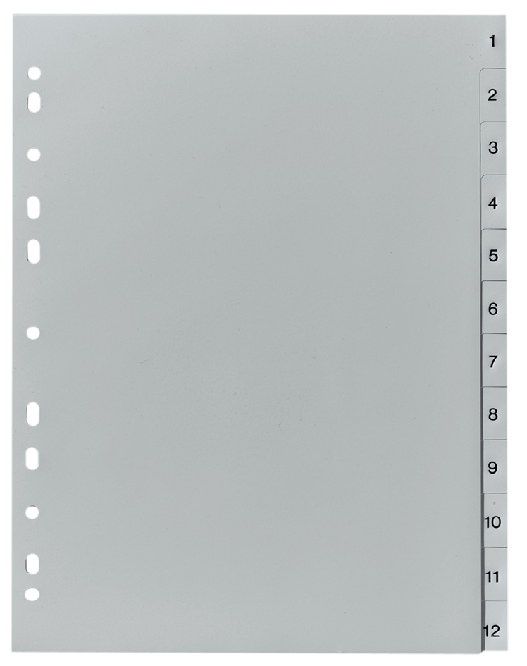 herlitz Intercalaires en plastique, chiffres, A4, 12 touches