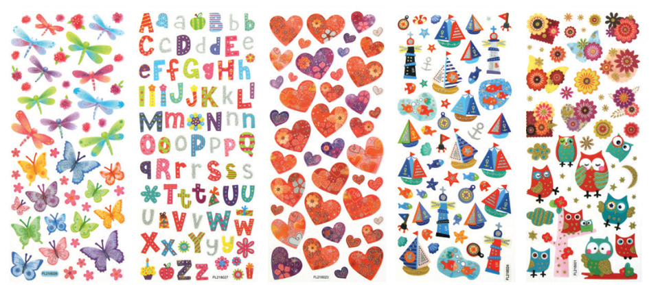 Sticker scintillant "Magie déco", motifs