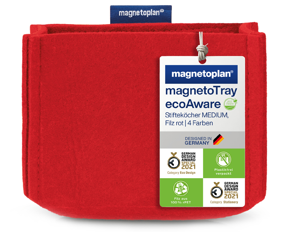 magnetoplan Pot à crayons magnetoTray, moyen, rouge