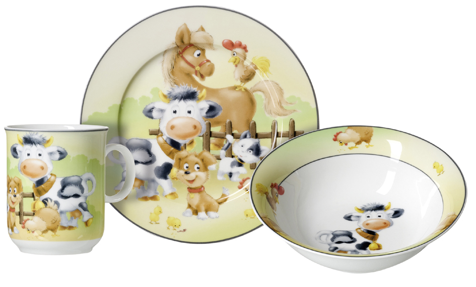 Ritzenhoff & Breker Vaisselle ANIMAUX DE LA FERME, 3 pièces