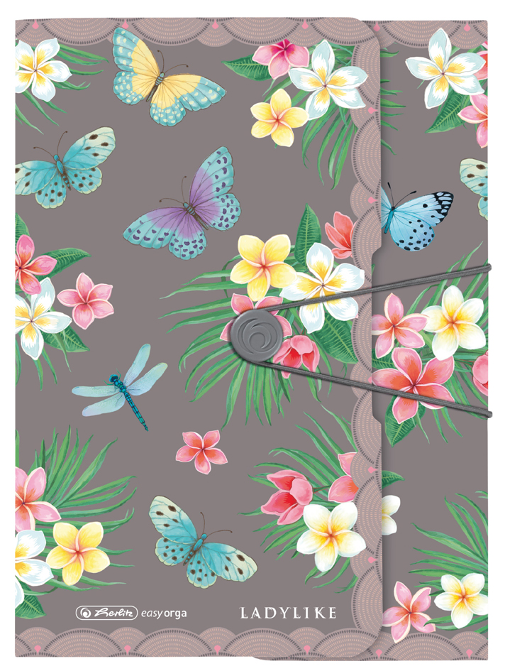 herlitz Chemise à rabats Ladylike 'Butterflies', A4, film PP