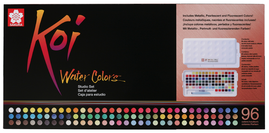 SAKURA Peinture aquarelle Koi Water Colors Studio, set 96