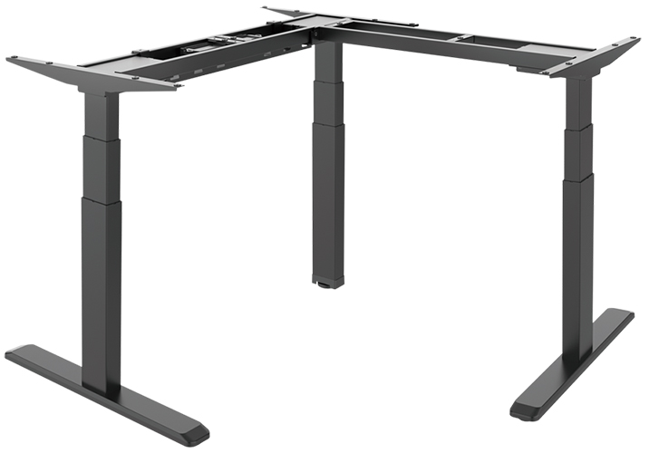Structure de bureau électrique, en L à 90°