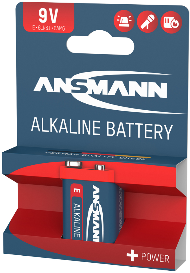 ANSMANN Pile alcaline 'RED', E-bloc 9V