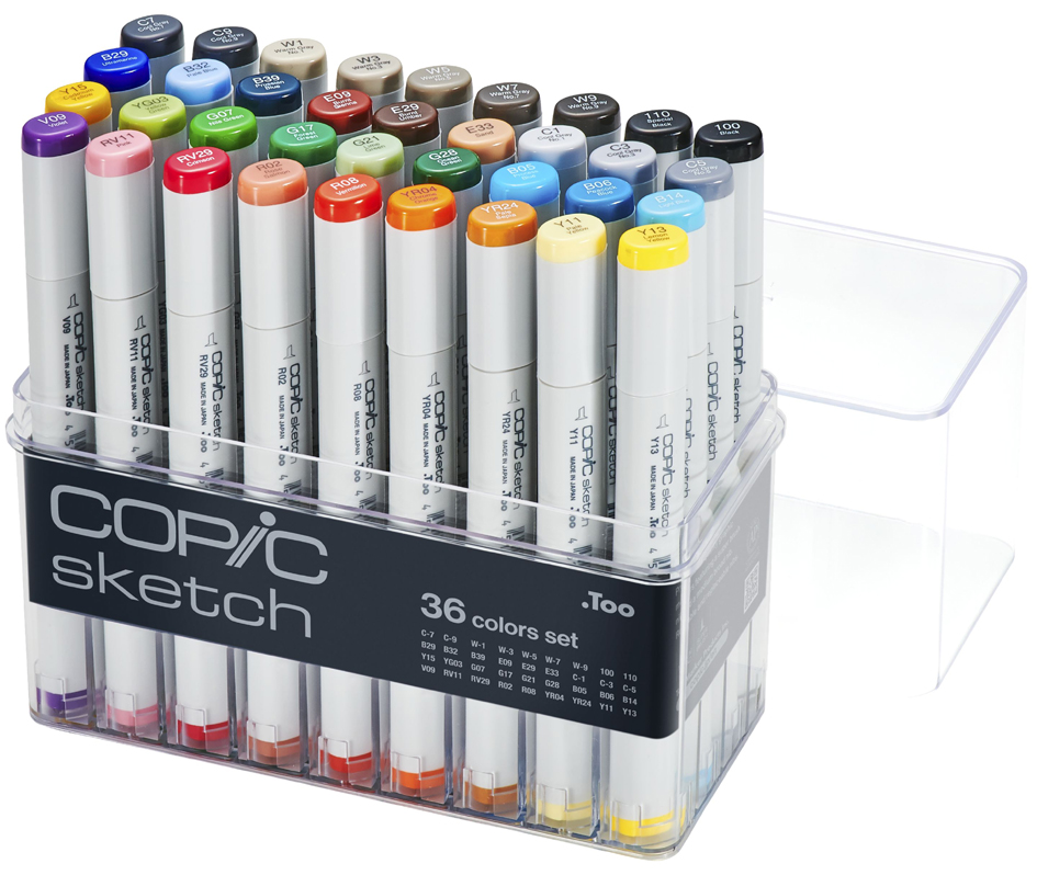 COPIC Marqueur sketch, set de 36 'Base'