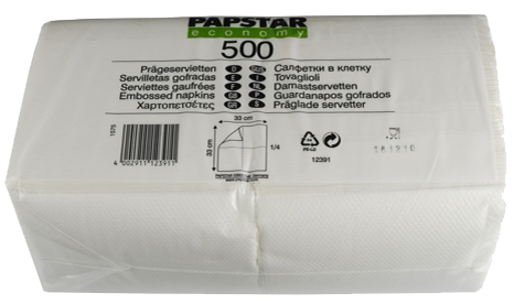 PAPSTAR Serviette, 330 x 330 mm, 1 couche, blanc