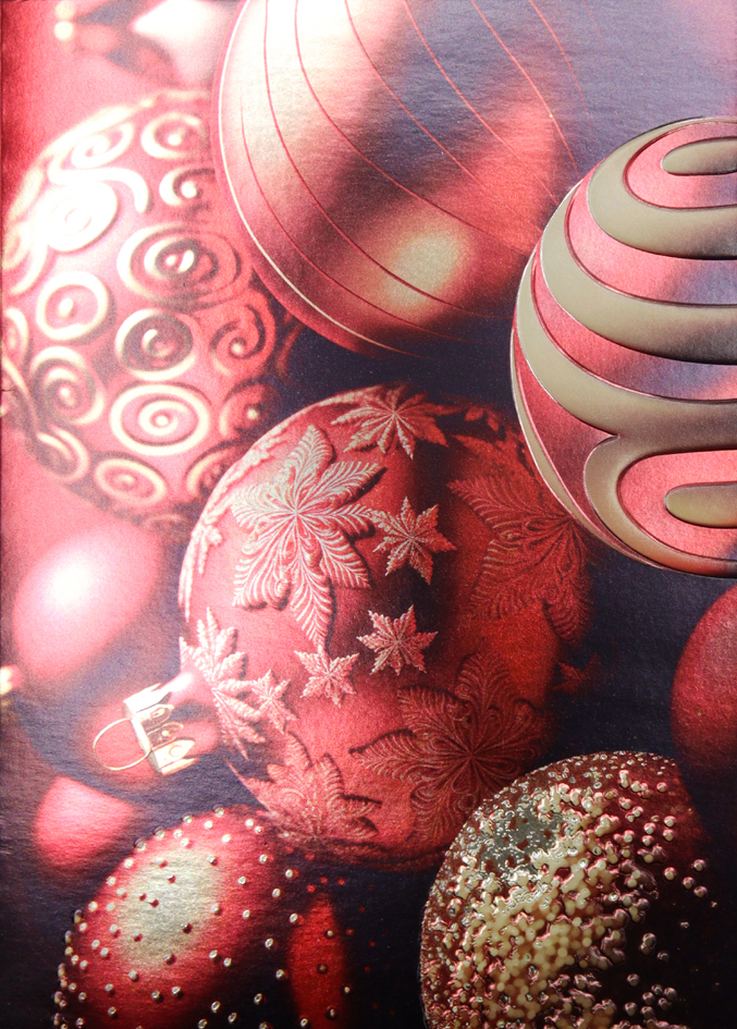 CACTUS Carte de Noël 'Boules de Noël rouges'