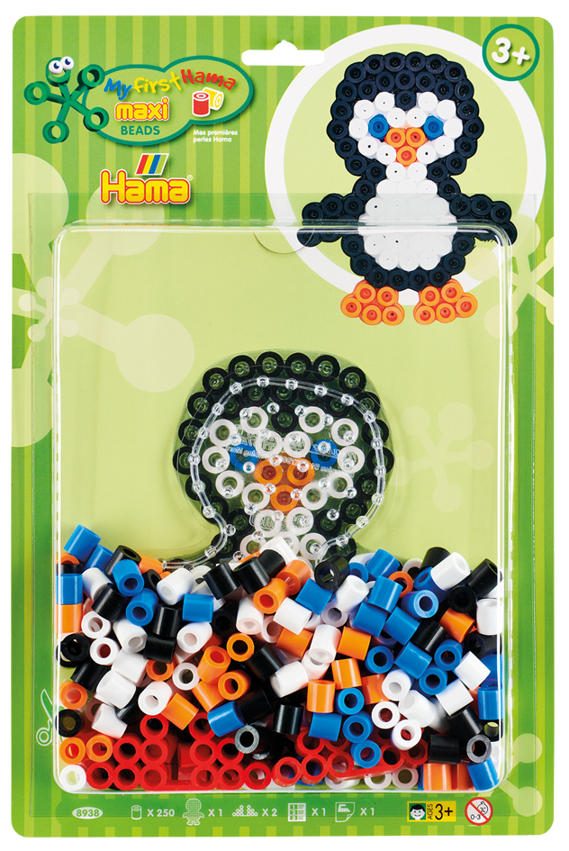 HAMA Perles à repasser maxi 'Pingouin', sous blister
