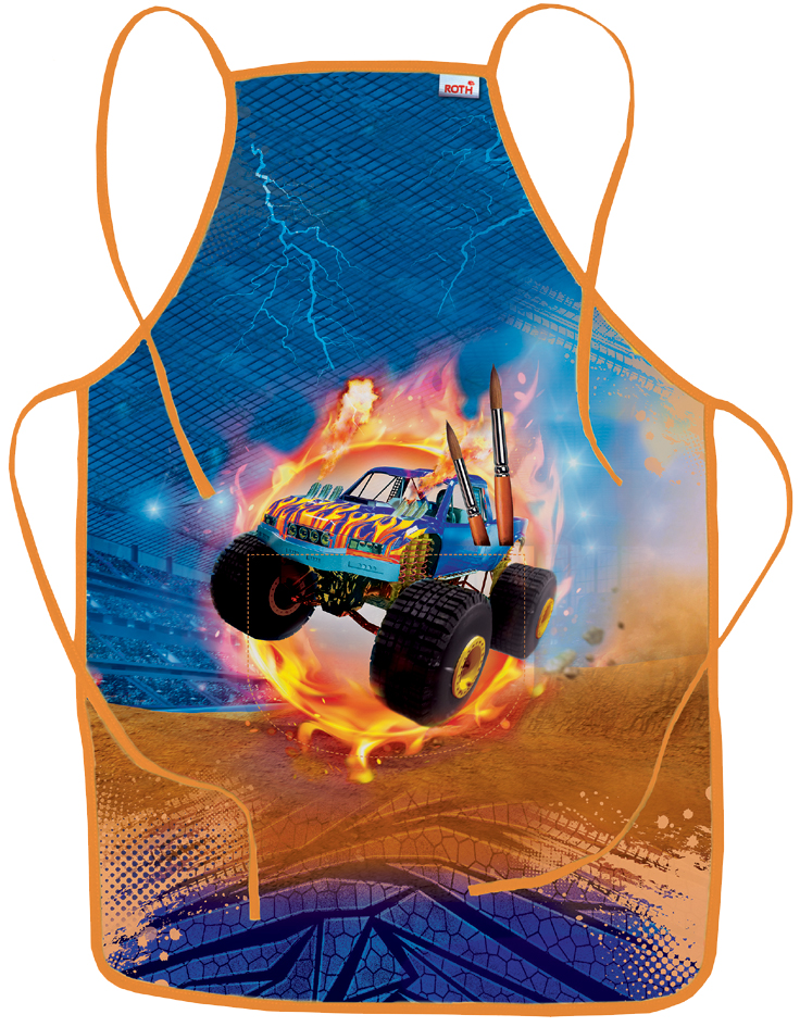 ROTH Tablier de peinture 'Monstertruck Fire', poche frontale