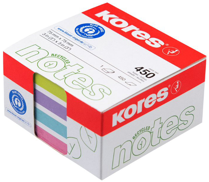 Kores Bloc-note adhésif Recycling 'Recycled Pastel Notes'