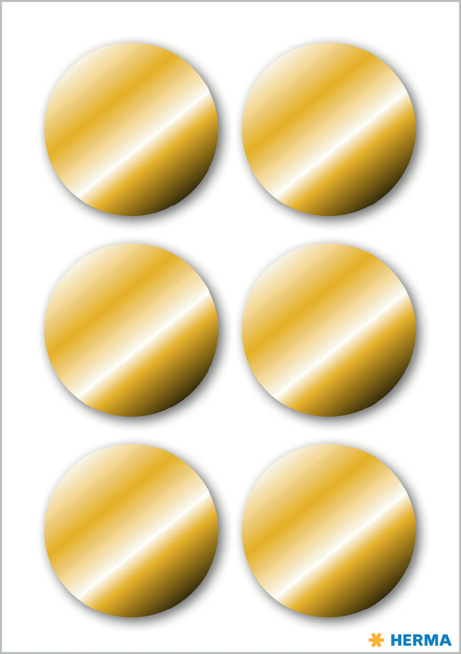 HERMA Sticker de Noël, rond, 32 mm, or