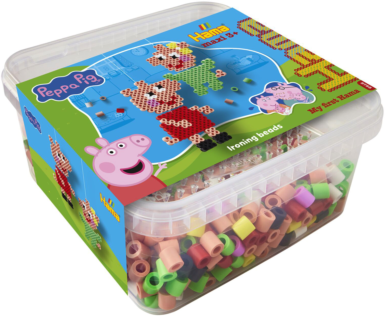 hama Perles à repasser maxi + Plaque 'Peppa & sa soeur'