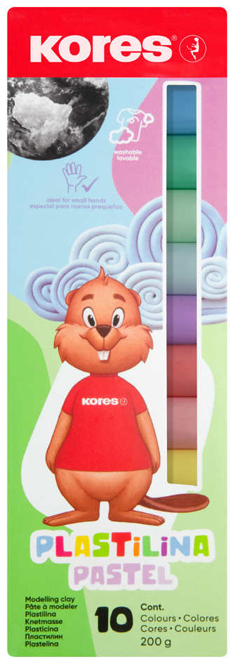 Kores Pâte à modeler 'PLASTILINA Pastel', 10 couleurs pastel