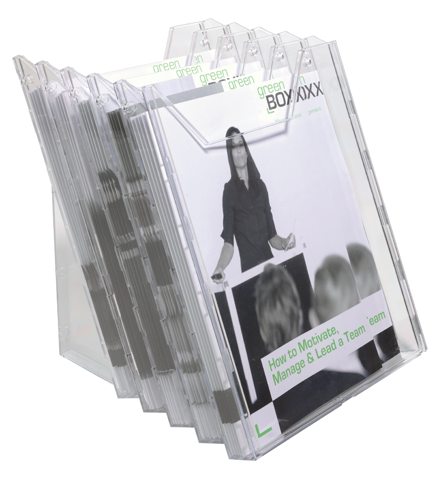 Système de porte-brochures modulable COMBIBOXX A4 set XL, présentoir de bureau