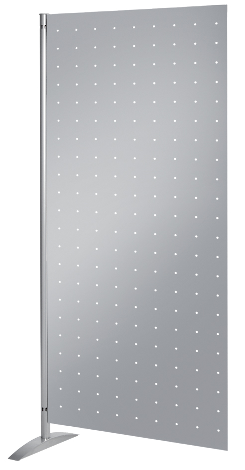 kerkmann Elément plaque perforée pour panneau d'exposition (L)800 x (H)1.750 mm gris argent