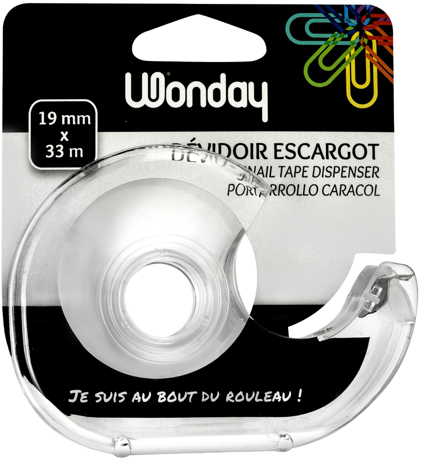 Wonday Dévidoir manuel, transparent, en plastique, vide