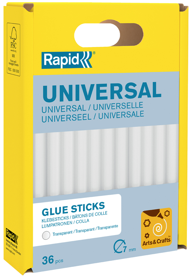 Rapid Bâton de colle universel transparent, diamètre: 7 mm