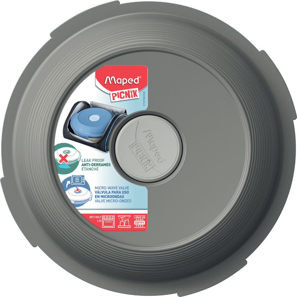 Maped PICNIK Assiette à déjeuner CONCEPT, en verre, gris