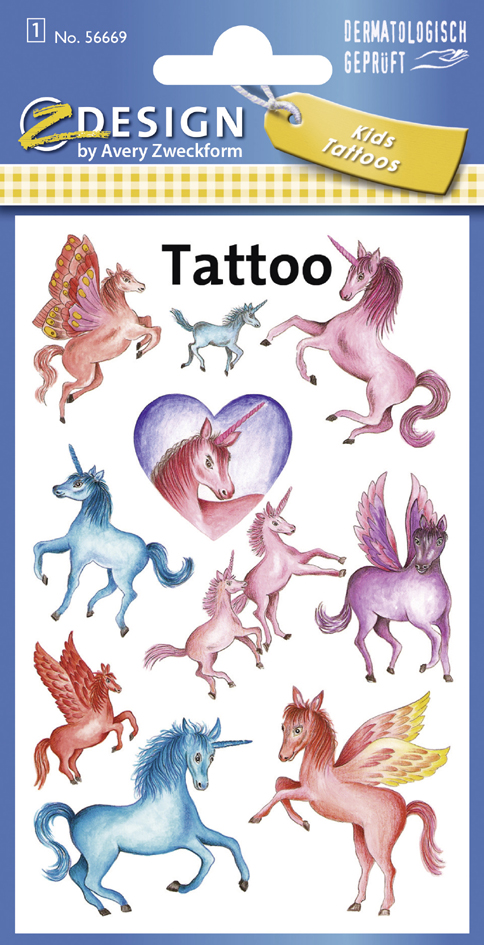ZDesign KIDS Tatouages 'licornes', coloré