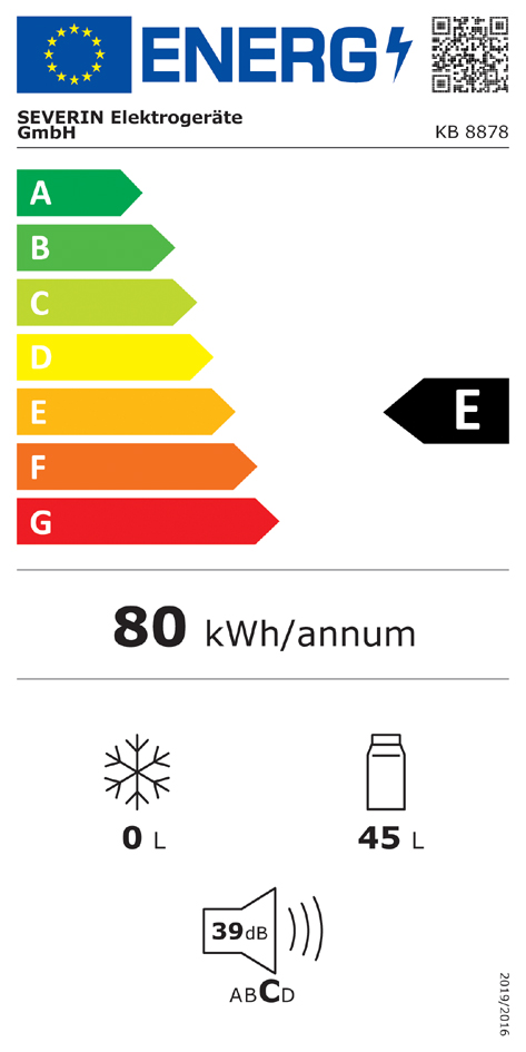 Classe d'efficacité énergétique: E