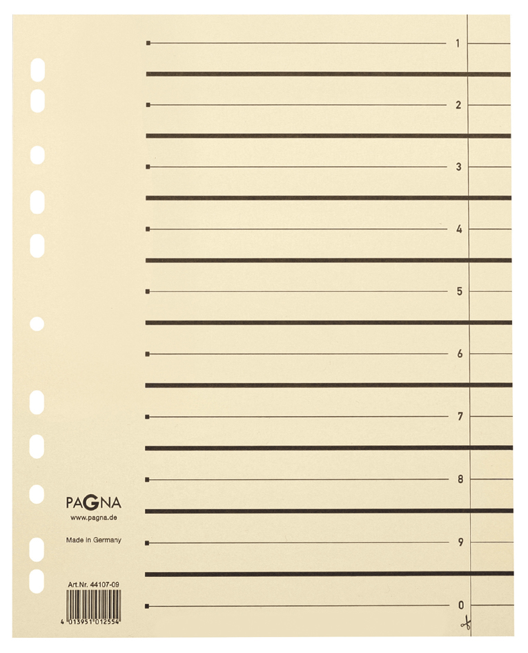 herlitz Intercalaires, A4, carton kraft, beige