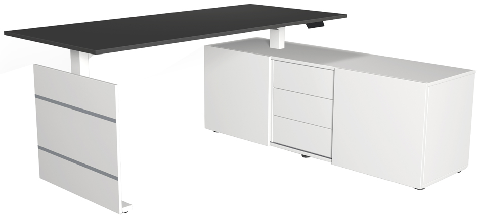 kerkmann Poste de travail complet Move 3, blanc/anthracite
