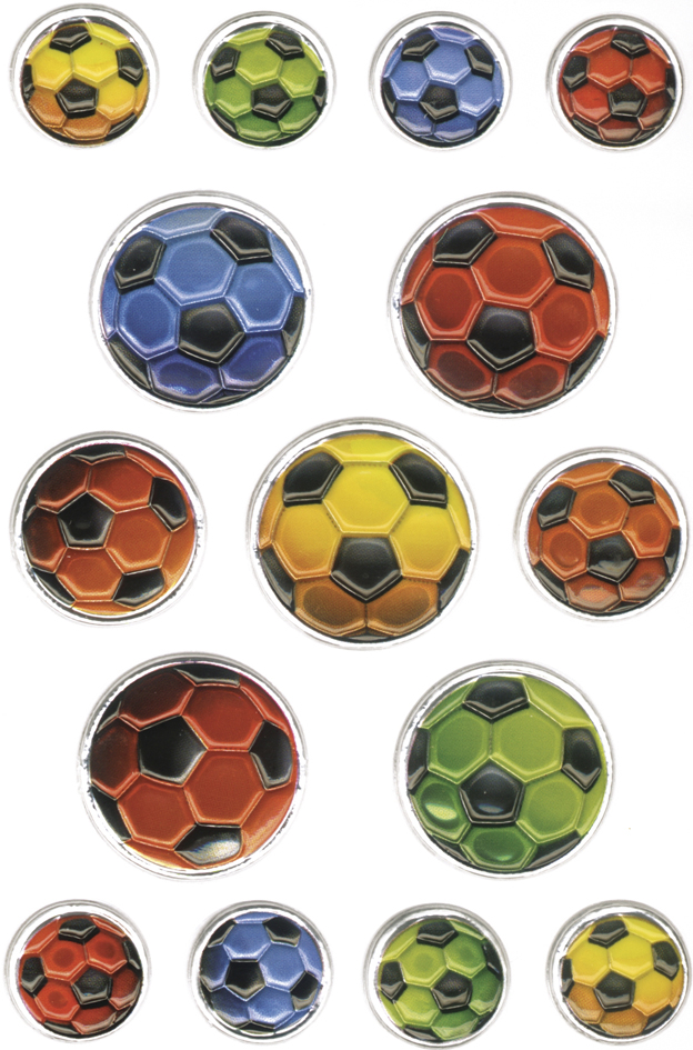 HERMA Sticker MAGIC 'Ballons de football multicolores'