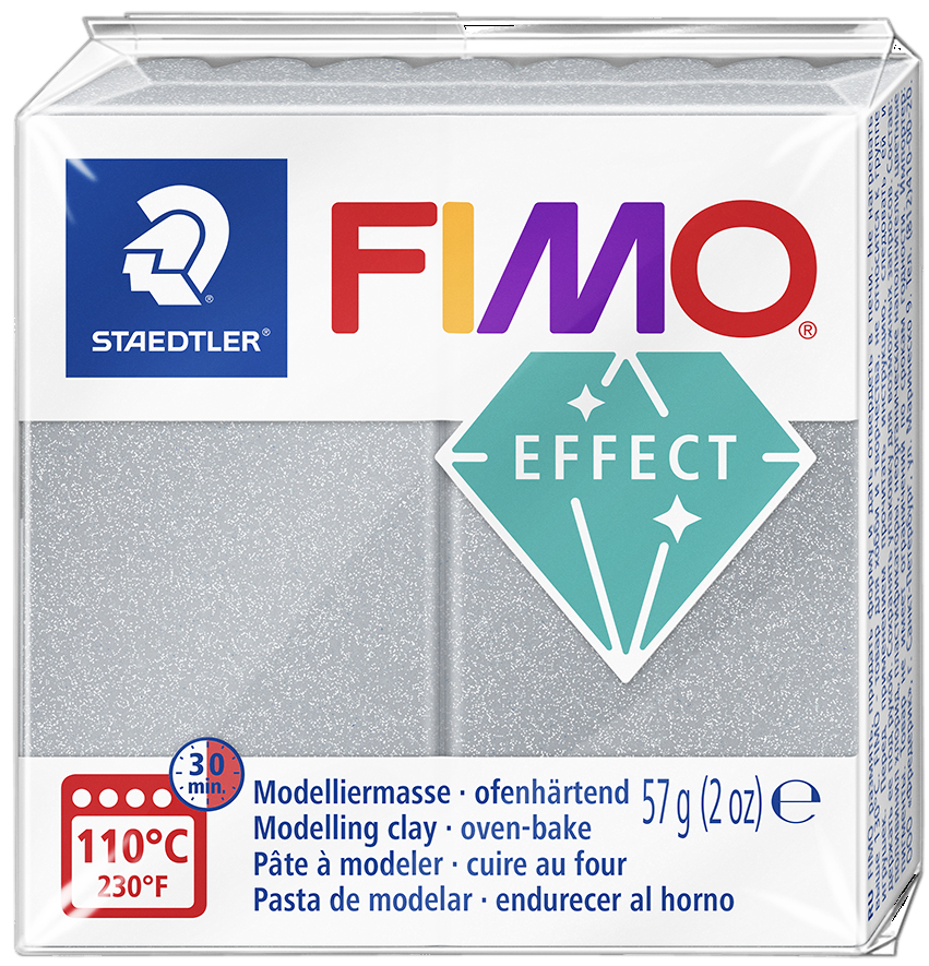 FIMO Pâte à modeler EFFECT, argent métallisé, 57 g