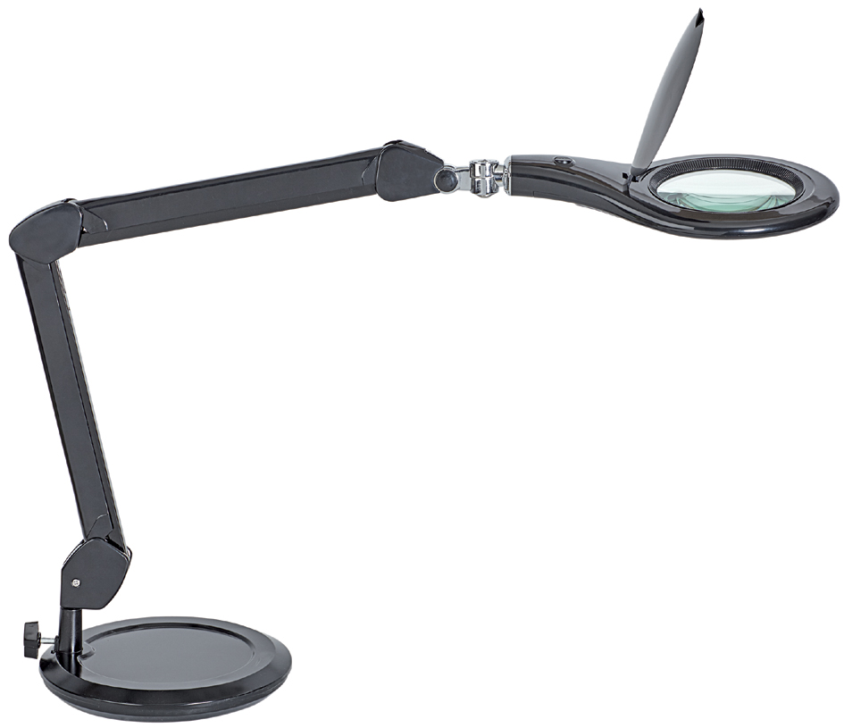 MAUL Lampe loupe à LED MAULmakro, socle, noir
